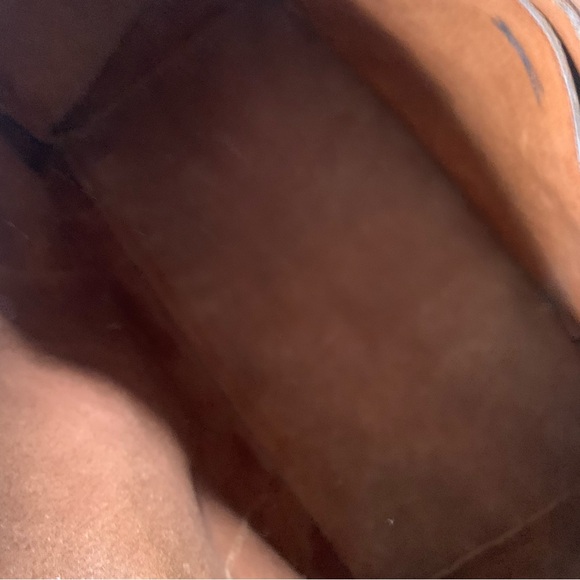 Madewell Prague Satchel Leather Tan Crossbody Bag Water Stains - Picture 4 of 16